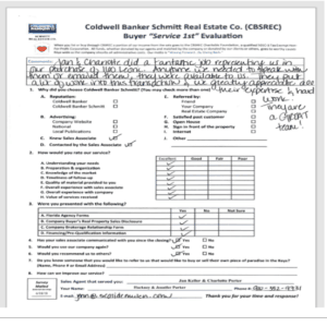 Coldwell Banker Schmitt Real Estate Co. Evaluation Form