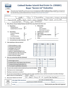 Coldwell Banker Schmitt Real Estate Co. Evaluation Form